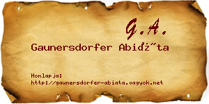 Gaunersdorfer Abiáta névjegykártya